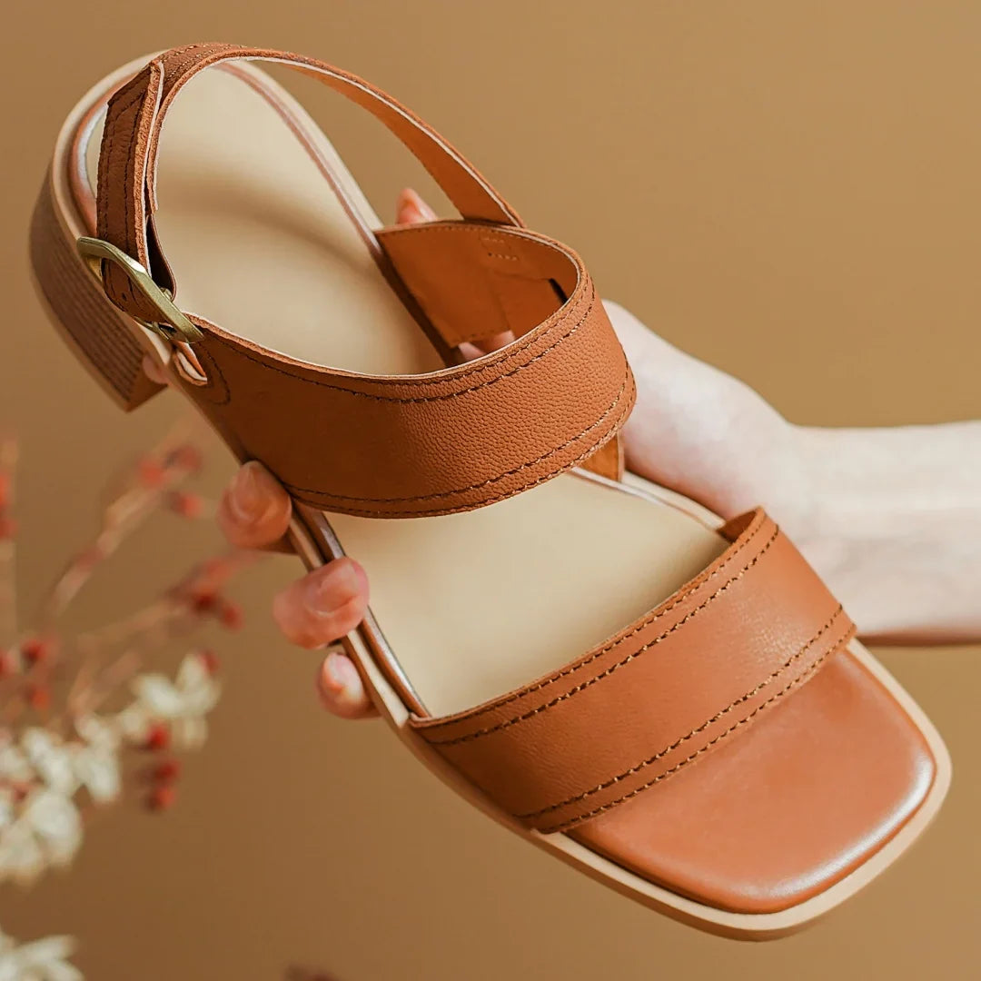 Genuine Leather Narrow Band Sandals