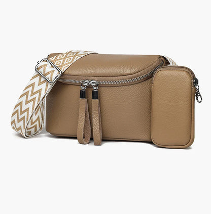 Nina Refined Leather Shoulder Bag with Adjustable Strap