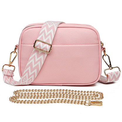 Elegant Refined Leather Shoulder Bag with Adjustable Strap