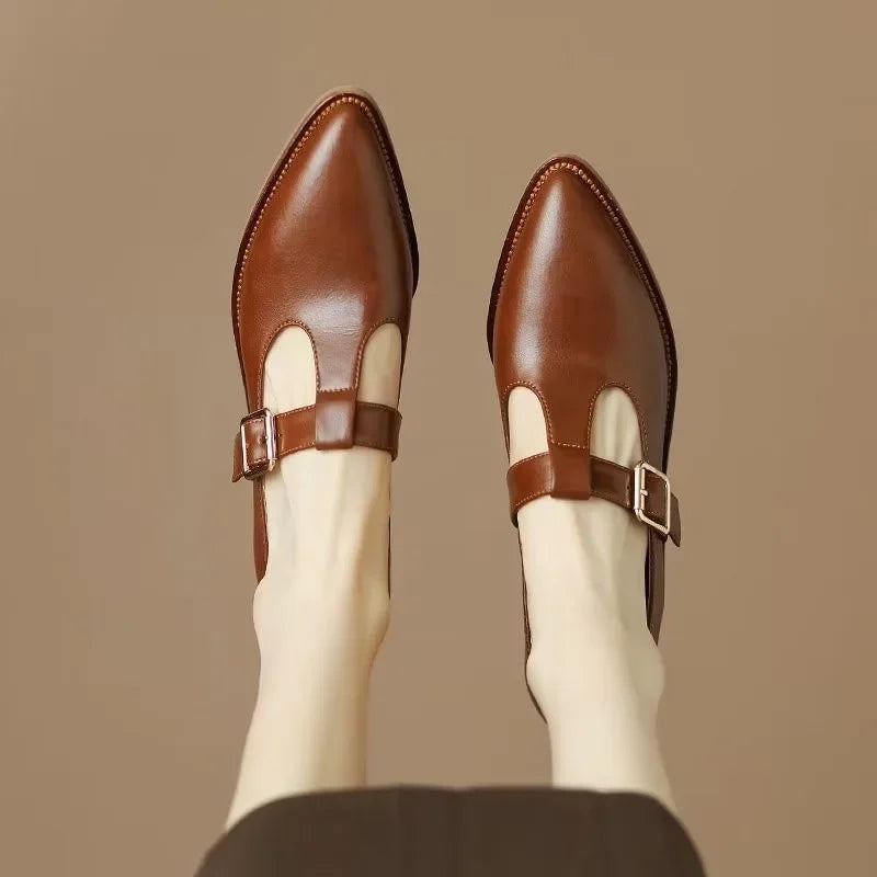 Pointed Toe Solid Heels Shoes
