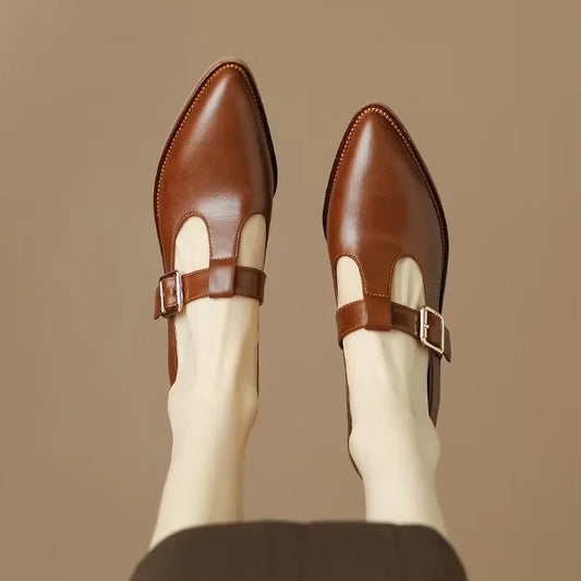 Pointed Toe Solid Heels Shoes