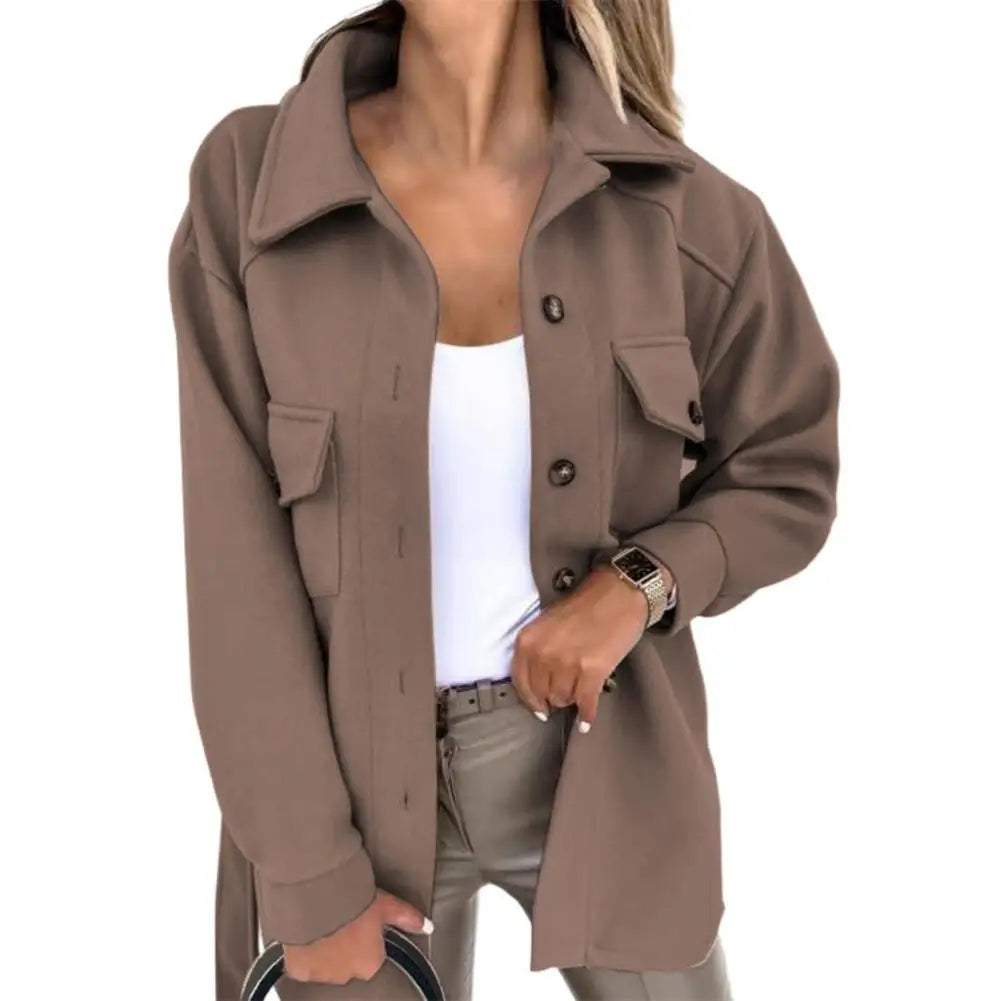 Sabrina Elegant Oversized Shacket – Trendy Casual Button‑Front Outerwear