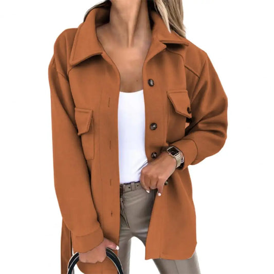 Sabrina Elegant Oversized Shacket – Trendy Casual Button‑Front Outerwear