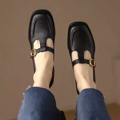 T-Strap Leather Shoes