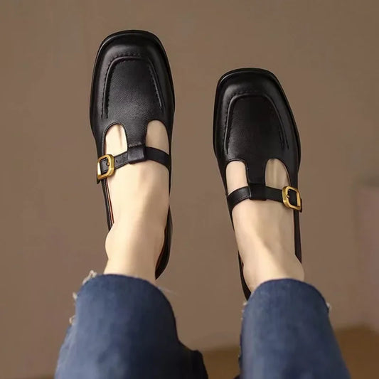 T-Strap Leather Shoes