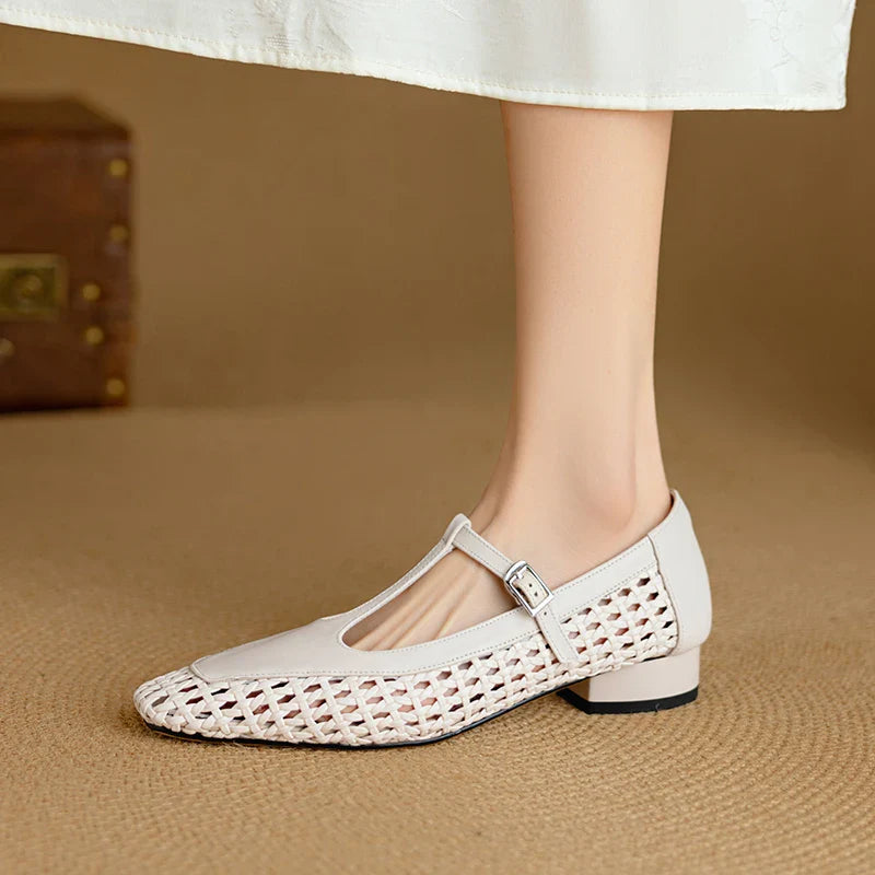 Square Toe Buckle Strap Mary Janes