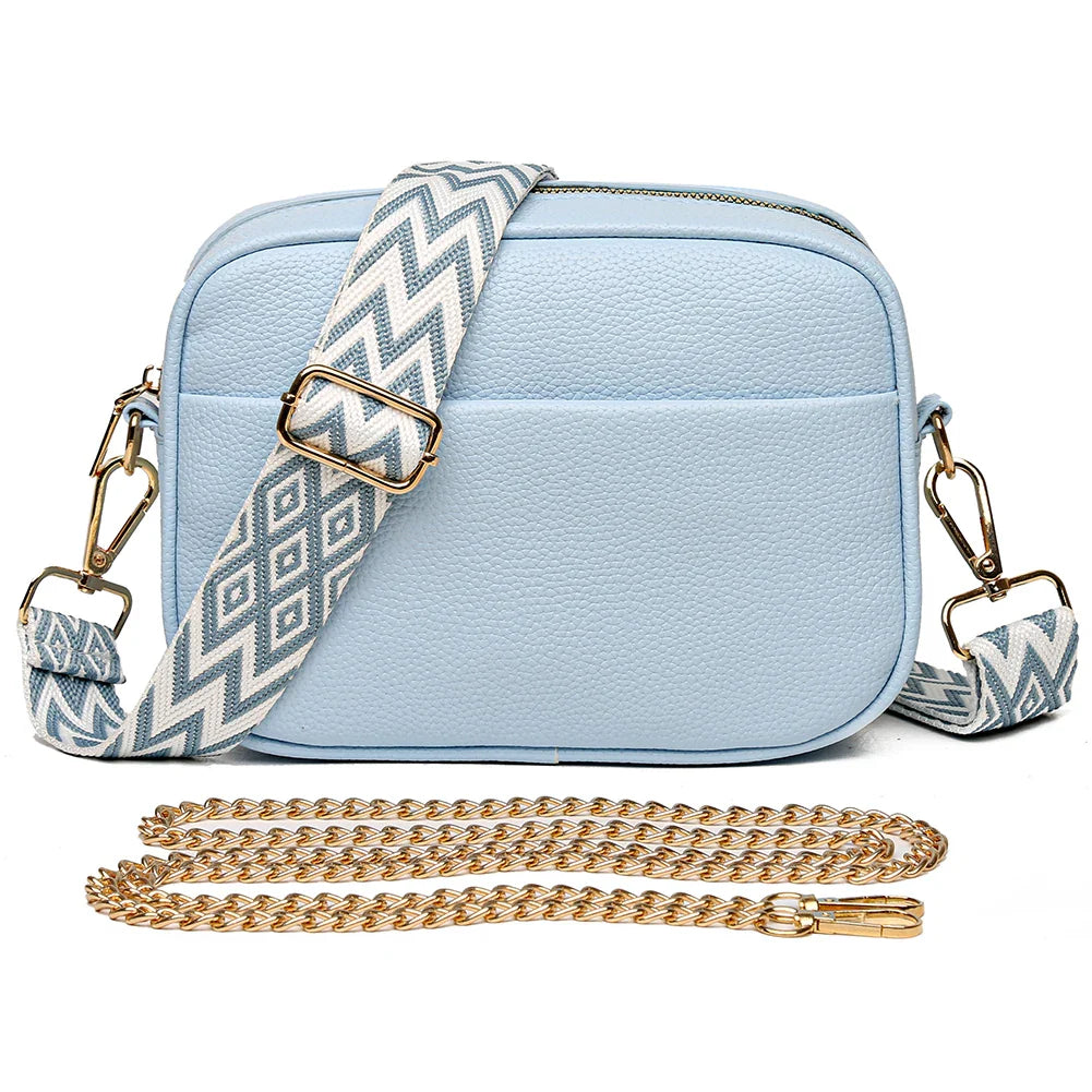 Elegant Refined Leather Shoulder Bag with Adjustable Strap