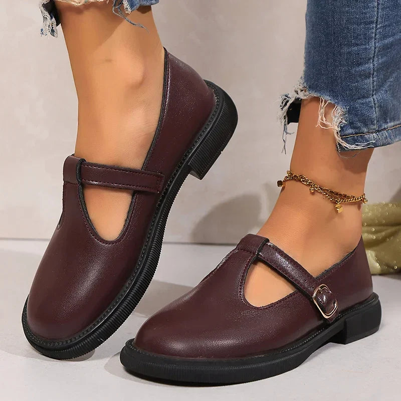 T Strap Low Heels Mary Jane Shoes