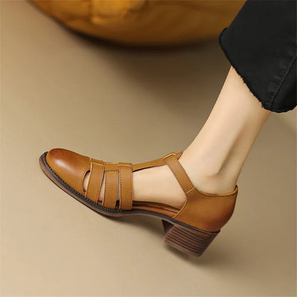 Chunky Heel Round Toe Sandals