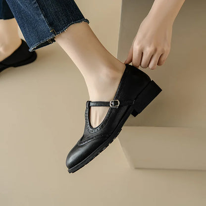 Retro Leather Brogue Sandals