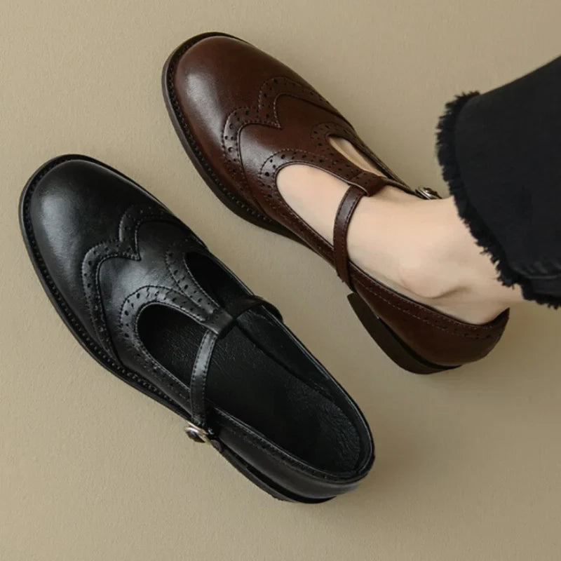 Retro Leather Brogue Sandals