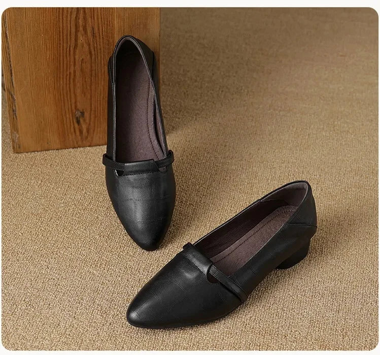 French Shallow Pointed Toe Loafers