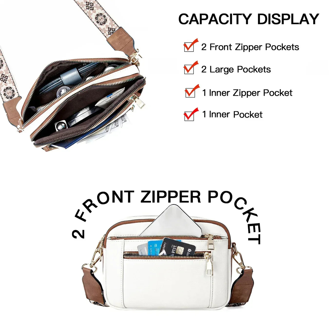 Edith Refined Leather Shoulder Bag – Soft Premium Leather, Adjustable Strap