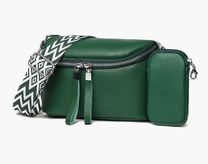 Nina Refined Leather Shoulder Bag with Adjustable Strap