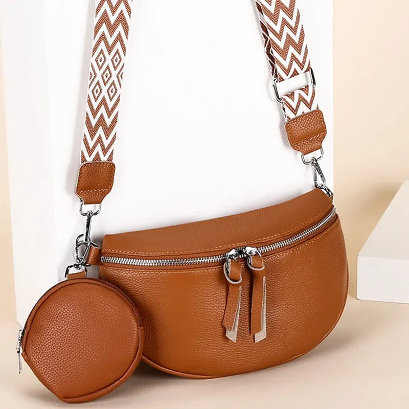 Hayley Refined Leather Shoulder Bag Elegant Multi‑Compartment Tote
