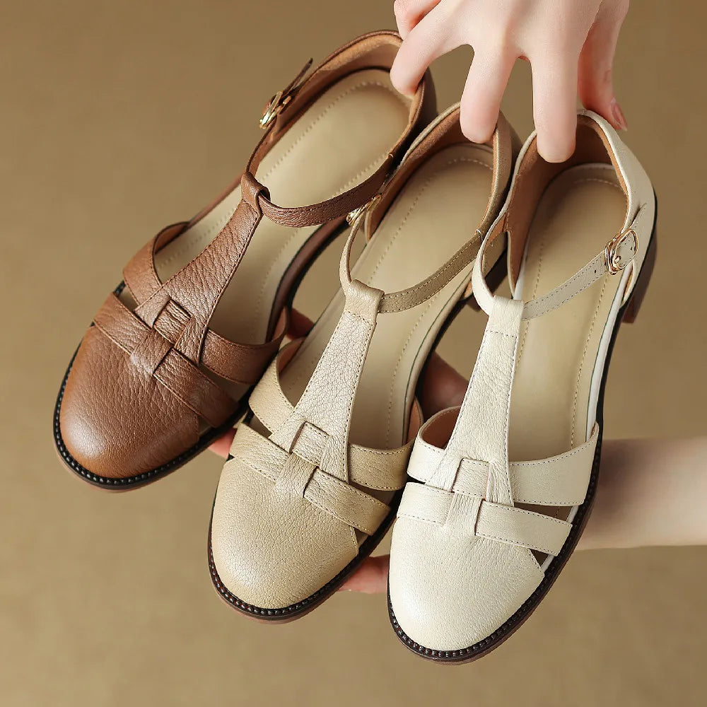 Narrow Band T-strap Flats