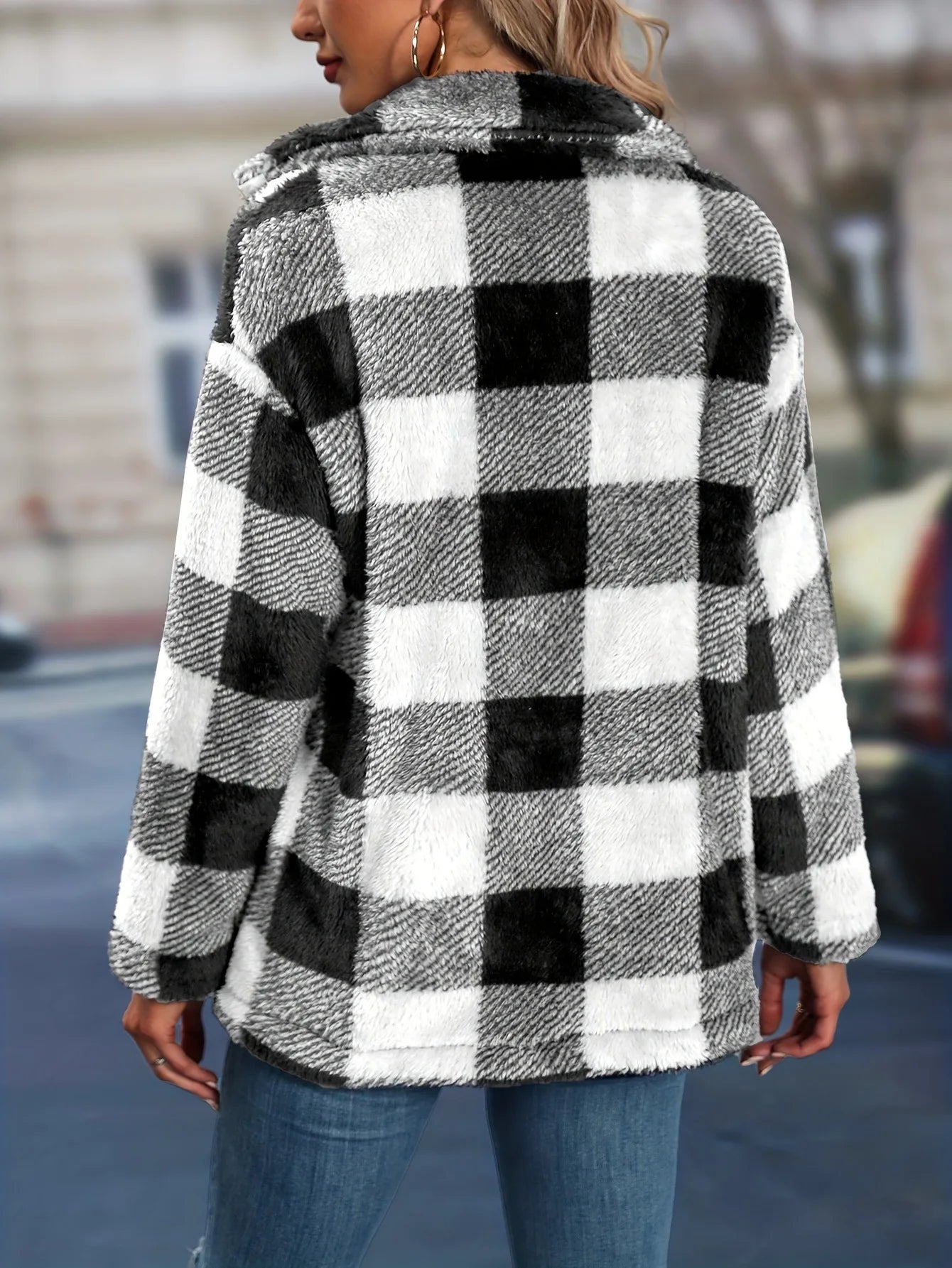 Carla Casual Checked Autumn Lightweight Cotton Blend Versatile Jacket