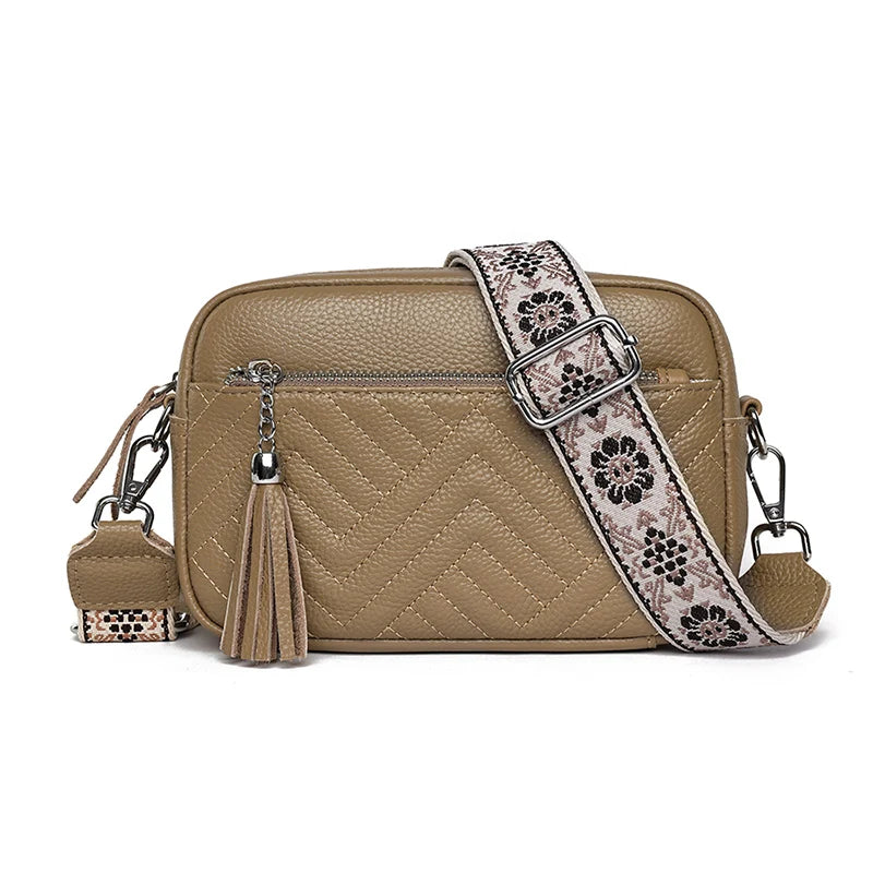 Elegant Bianca Refined Leather Shoulder Bag with Adjustable Strap