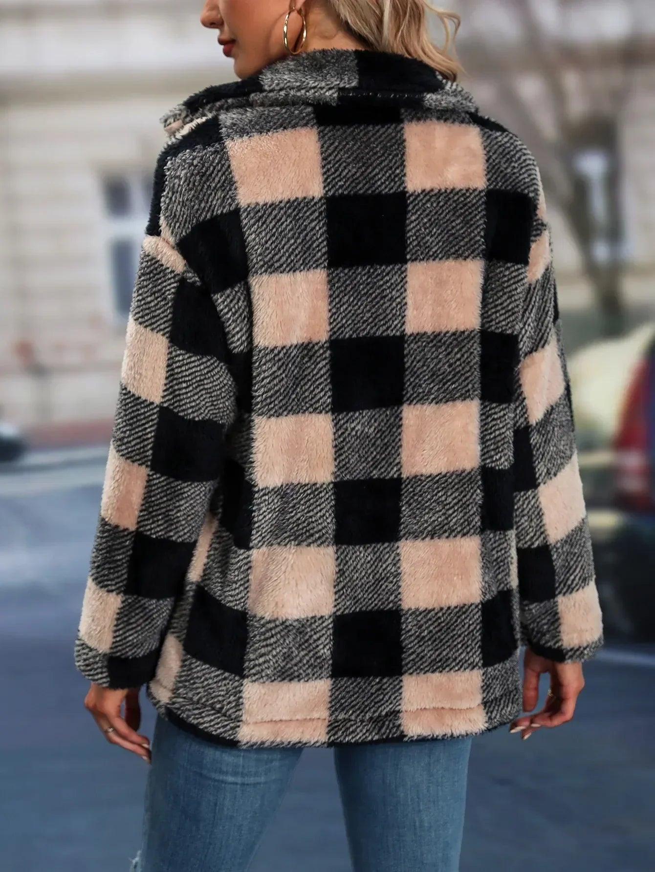 Carla Casual Checked Autumn Lightweight Cotton Blend Versatile Jacket