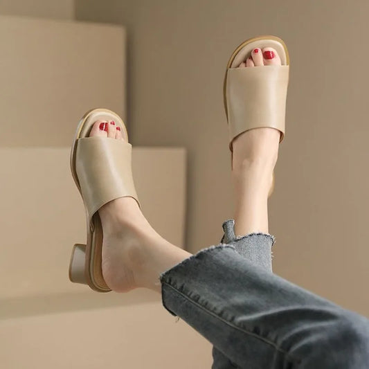 Vintage Thick Heel Sandals
