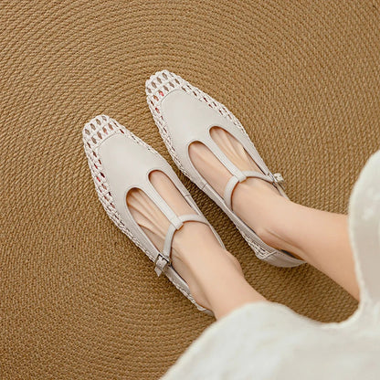 Square Toe Buckle Strap Mary Janes