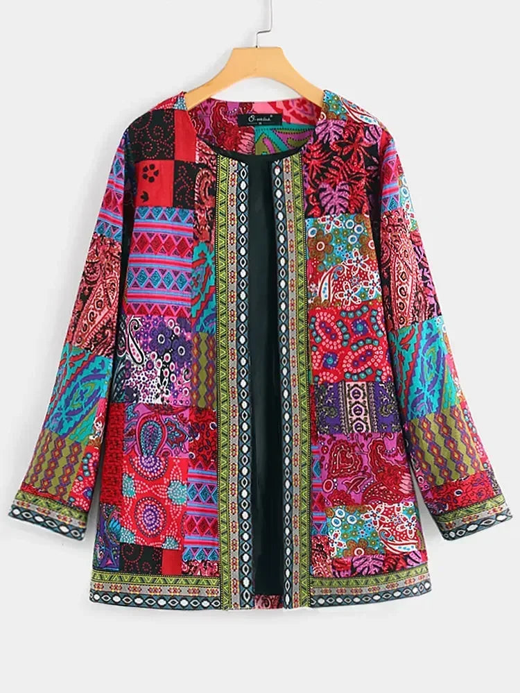 Mailyn Women's Bohemian Patchwork Lightweight Colourful Fashionable Jacket