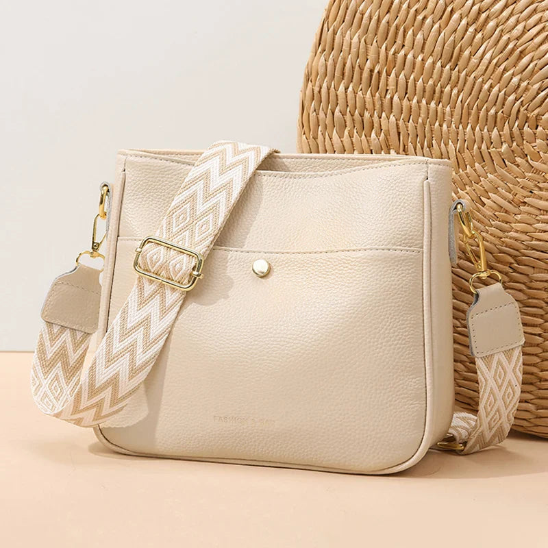 Juliet Refined Leather Shoulder Bag with Adjustable Strap