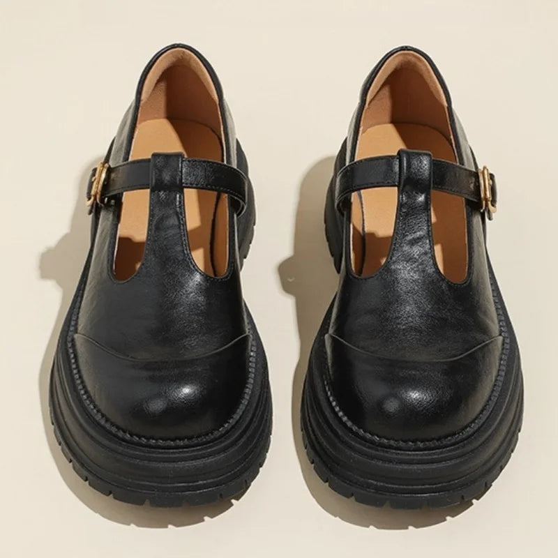 Hand Stitch Casual T-bar Shoes