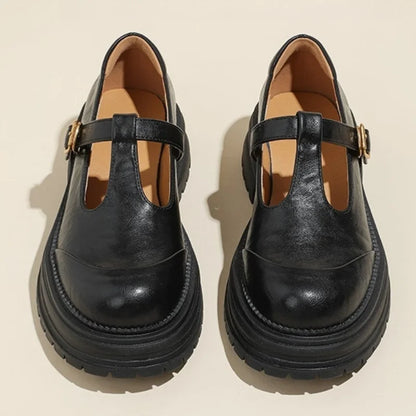 Hand Stitch Casual T-bar Shoes