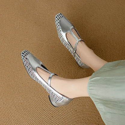 Square Toe Buckle Strap Mary Janes