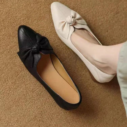 Low Heel Elegant Chunky Heels Pointed Toe Moccasins