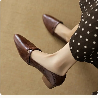 French Shallow Pointed Toe Loafers