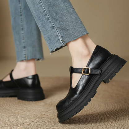 Hand Stitch Casual T-bar Shoes