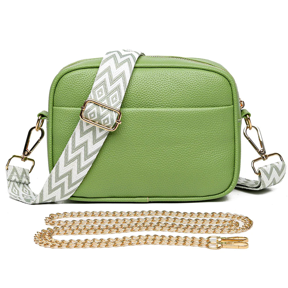 Elegant Refined Leather Shoulder Bag with Adjustable Strap
