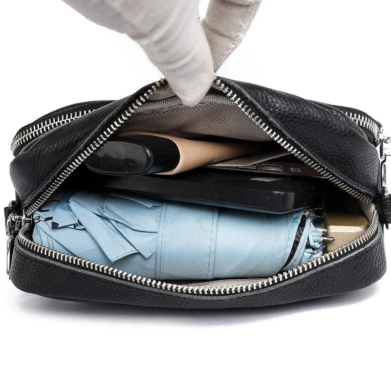 Talia Premium Leather Shoulder Bag: Elegant, Practical, Organised with Adjustable Strap