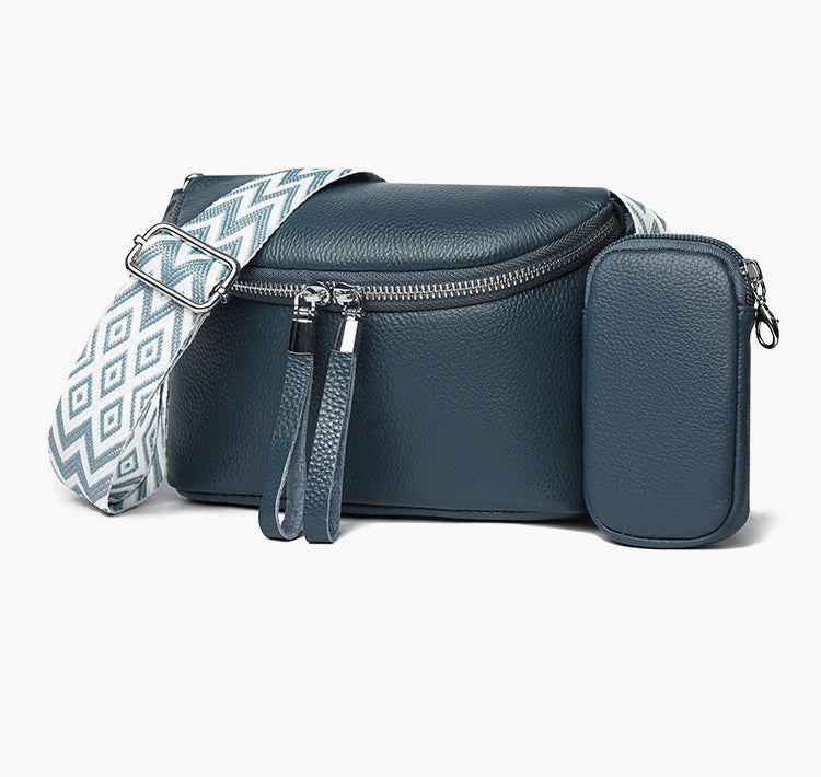 Nina Refined Leather Shoulder Bag with Adjustable Strap