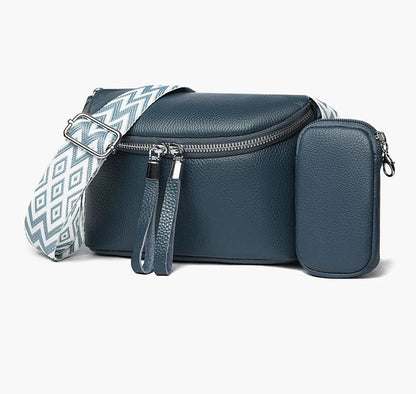 Nina Refined Leather Shoulder Bag with Adjustable Strap