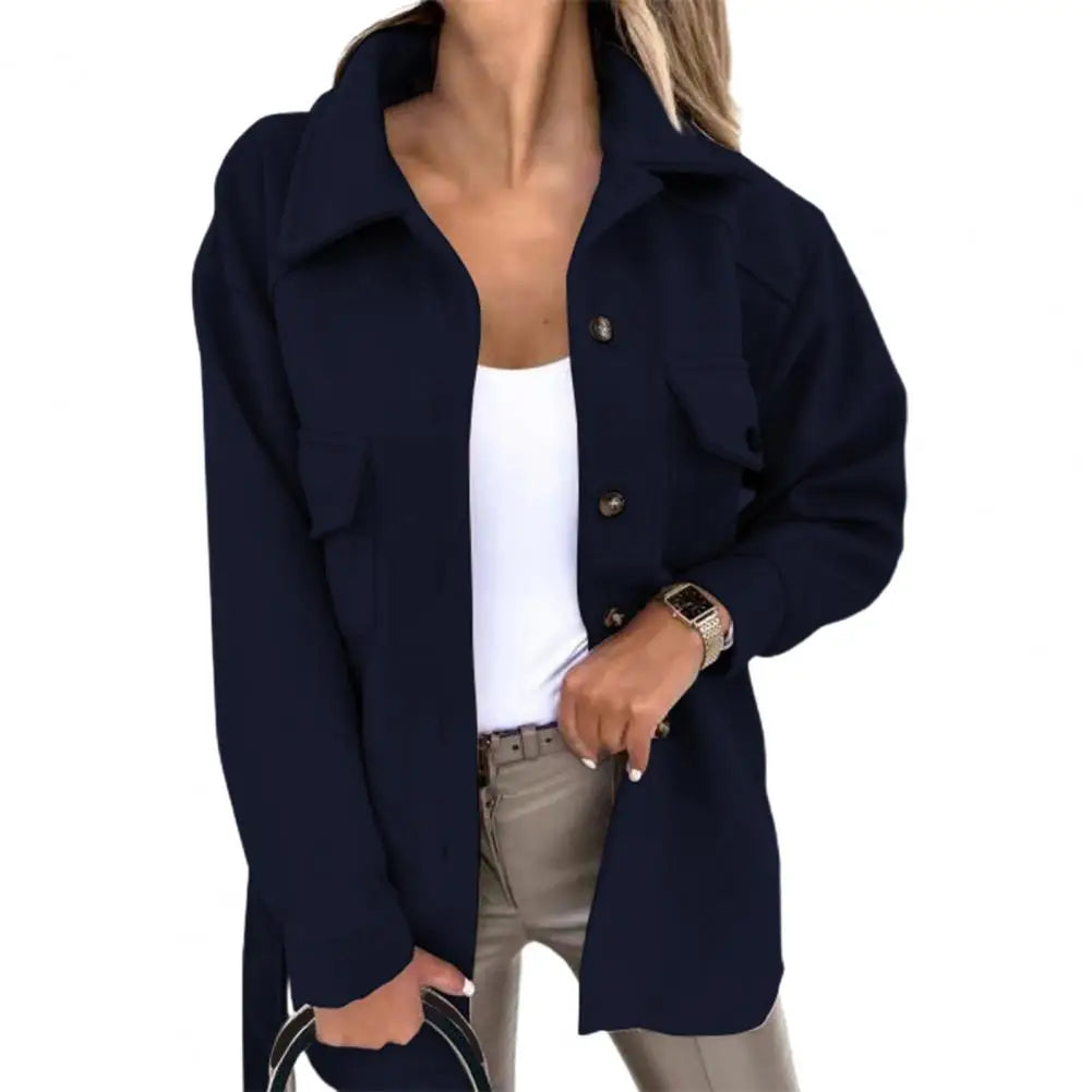 Sabrina Elegant Oversized Shacket – Trendy Casual Button‑Front Outerwear