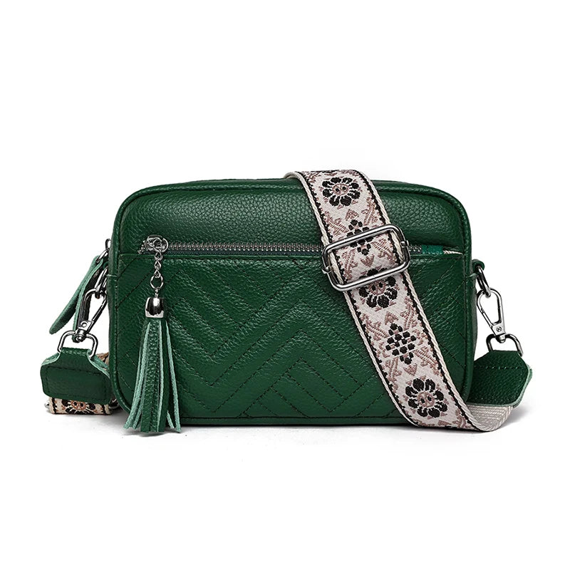 Elegant Bianca Refined Leather Shoulder Bag with Adjustable Strap