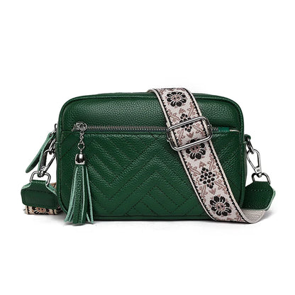 Elegant Bianca Refined Leather Shoulder Bag with Adjustable Strap