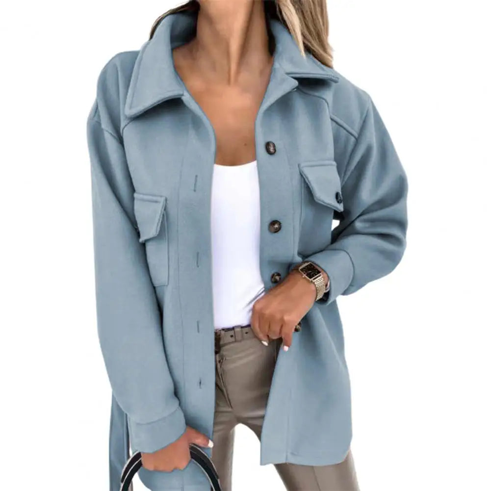 Sabrina Elegant Oversized Shacket – Trendy Casual Button‑Front Outerwear