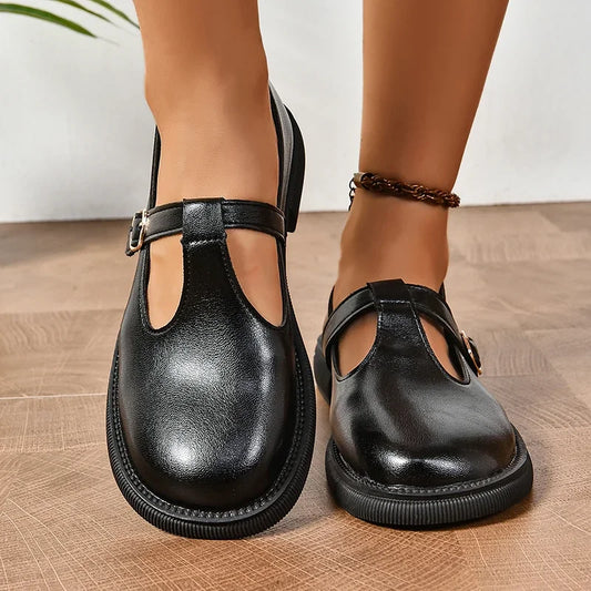 T Strap Low Heels Mary Jane Shoes