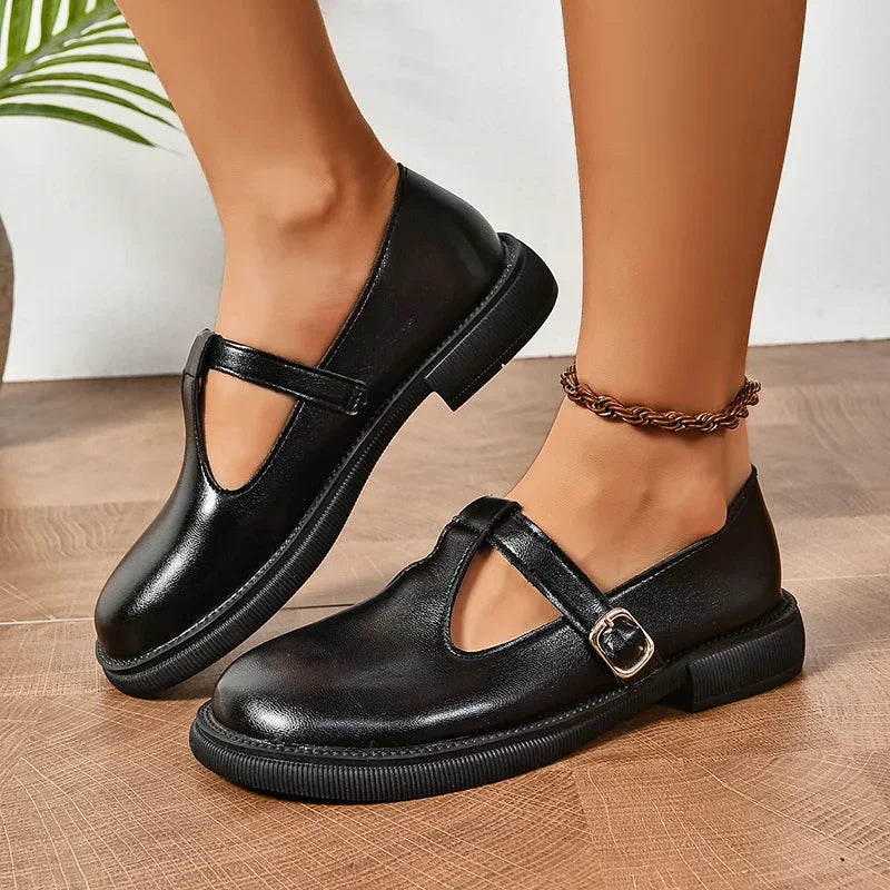 T Strap Low Heels Mary Jane Shoes