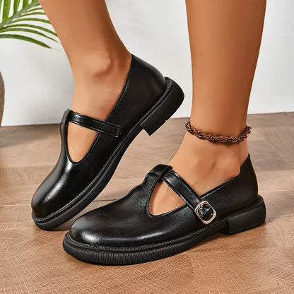 T Strap Low Heels Mary Jane Shoes