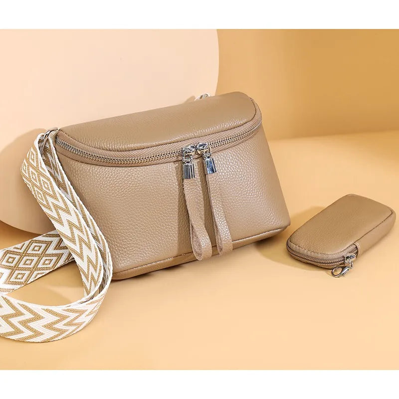 Nina Refined Leather Shoulder Bag with Adjustable Strap