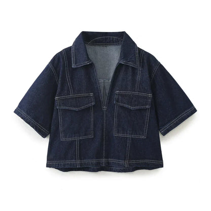 Lynor™ | V-Neck Denim Set