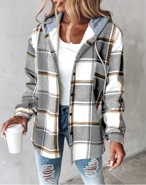 Jasmin Premium Cotton Blend Blocked Hoodie Jacket – Cozy Style