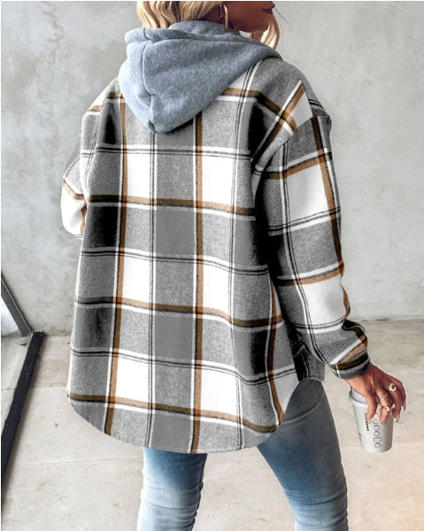 Jasmin Premium Cotton Blend Blocked Hoodie Jacket – Cozy Style