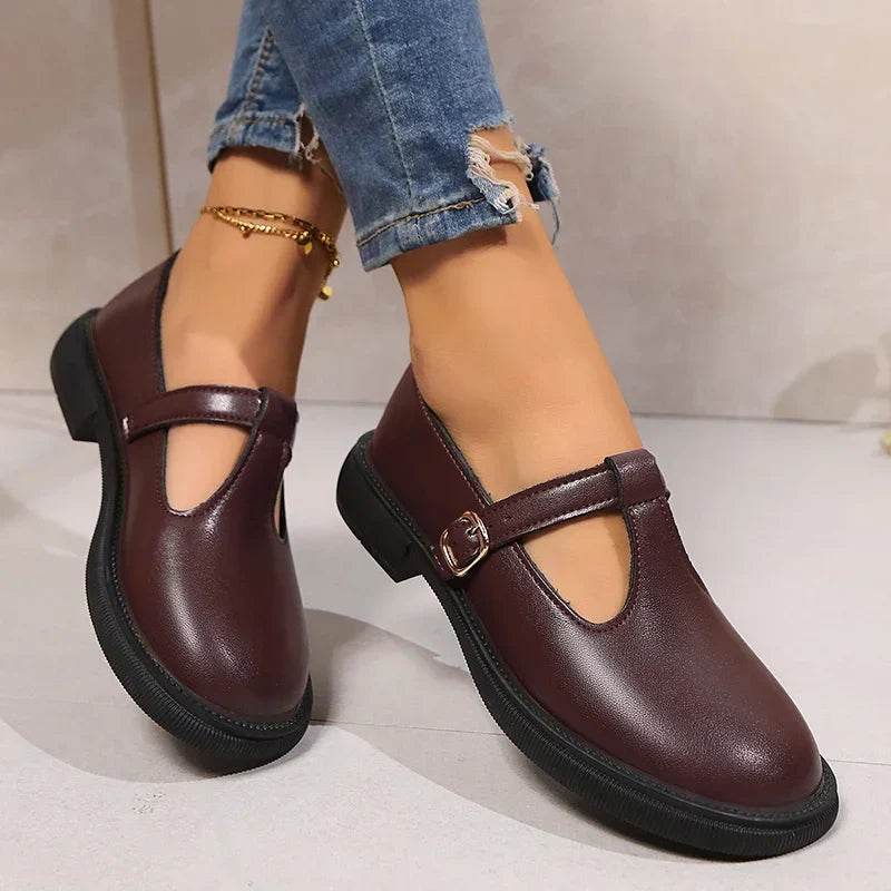 T Strap Low Heels Mary Jane Shoes