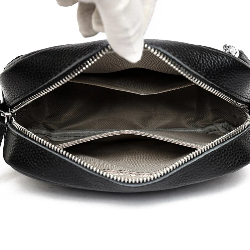 Elegant Bianca Refined Leather Shoulder Bag with Adjustable Strap